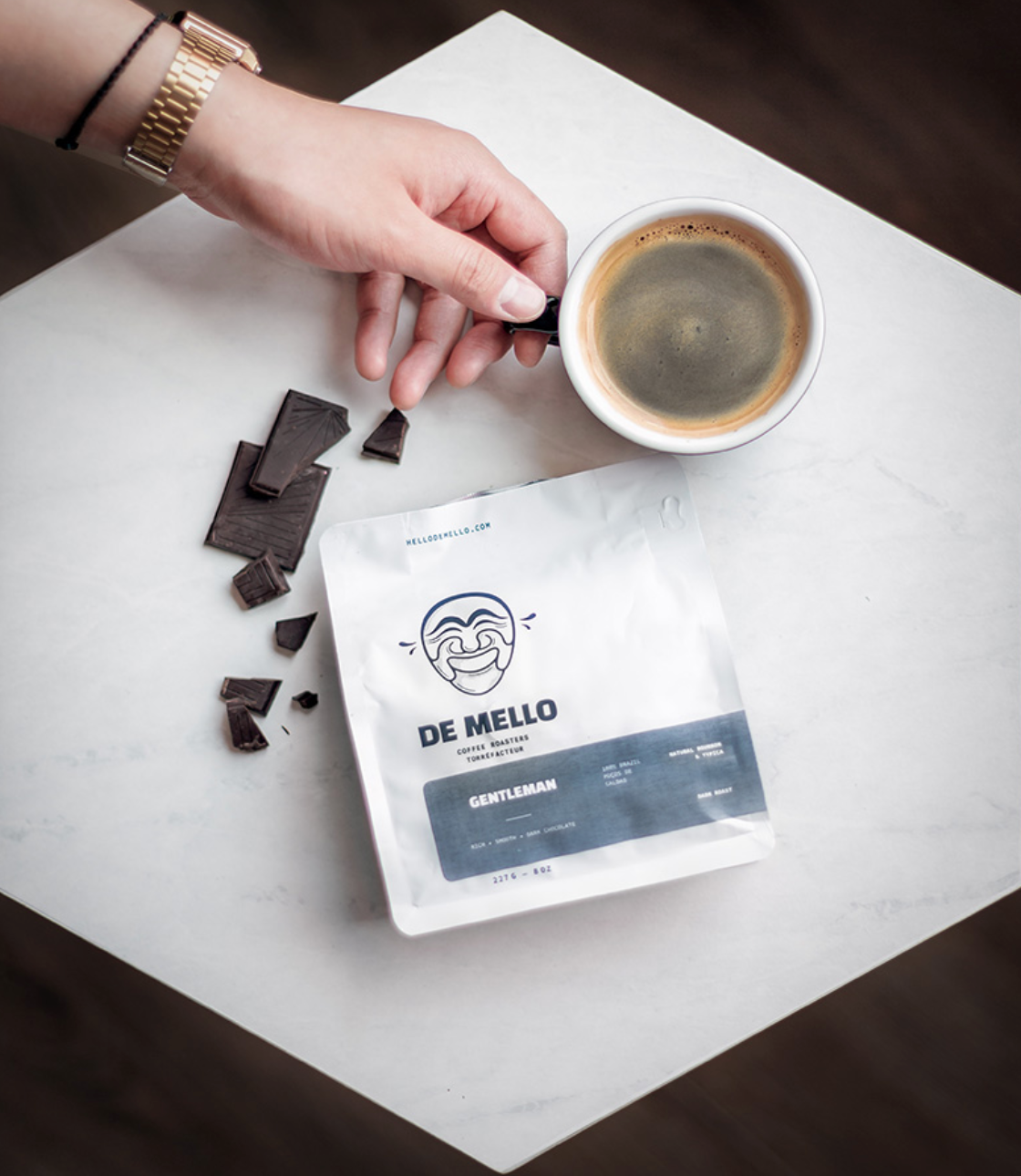 De Mello coffee, dark roast